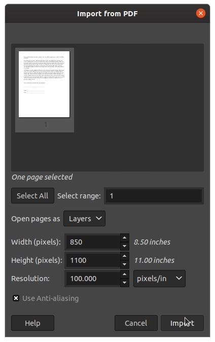 Sign Docs With Gimp Import Pages