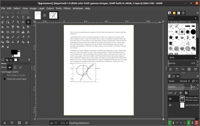 Sign Docs With Gimp Transparent Signature Move
