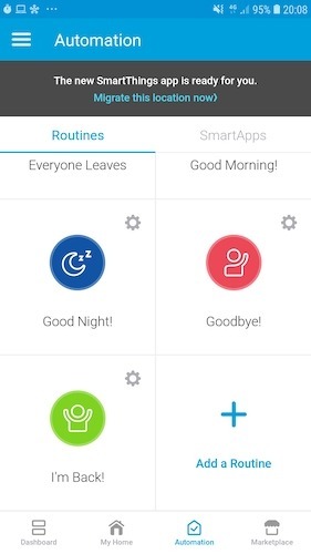 We'll be editing Samsung's built-n I'm Back routine.