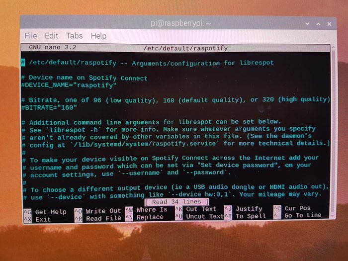 You can edit the Raspotify settings, in its config file