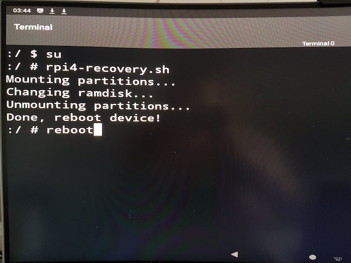 Terminal Android Recovery Mode