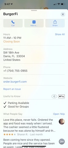 Use Apple Maps Find Apple Pay Iphone Burgerfi
