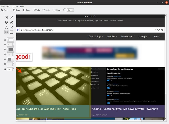 Annotated Screenshots With Ksnip Blurring