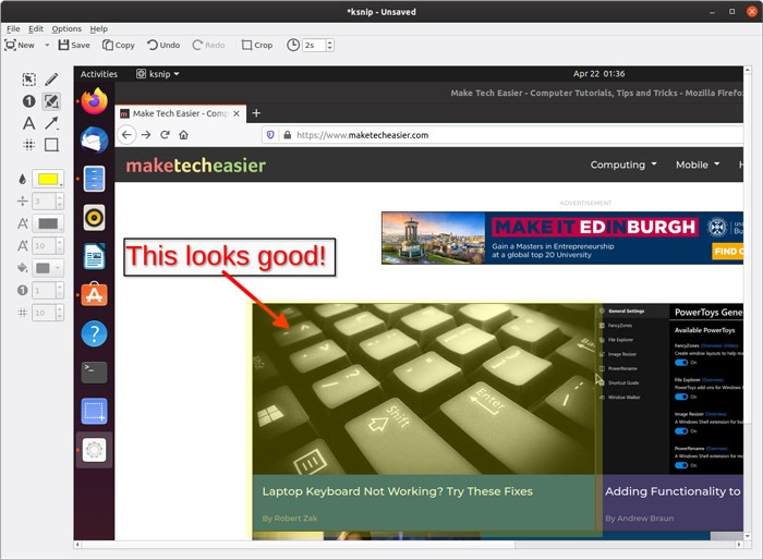 Annotated Screenshots With Ksnip Highlighting