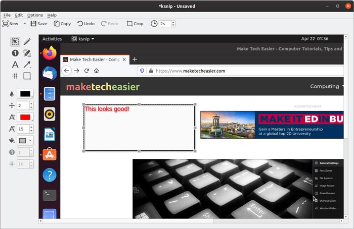 Annotated Screenshots With Ksnip Text Color