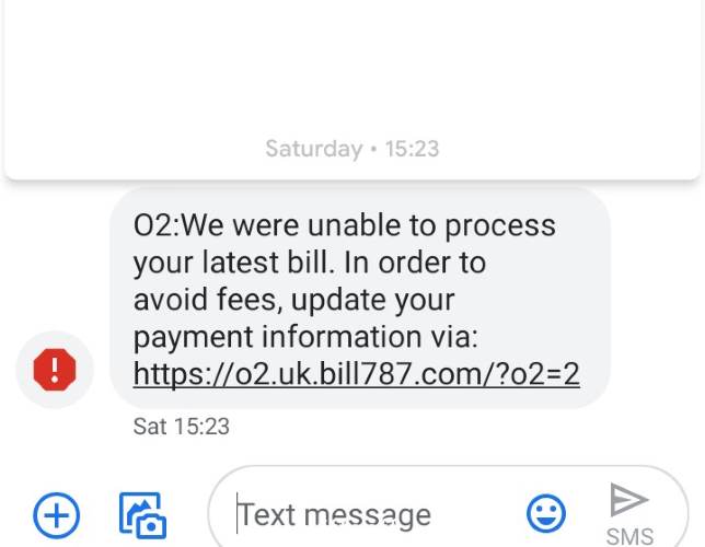 Carrier Scam Text