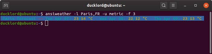 Check Forecast With Ansiweather Forecast Days Check Forecast With Ansiweather Forecast Days