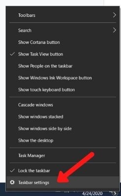 Clear Desktop Clutter Taskbar Settings