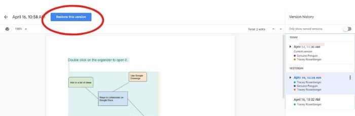 Google Doc Collaboration Restore Version Google Doc Collaboration Restore Version