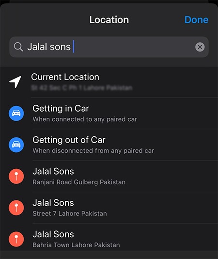 Location Based Reminders Address Ios