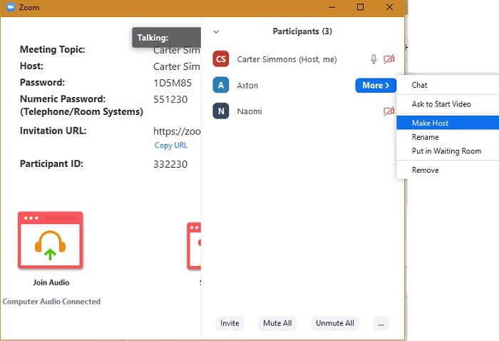 Presenter Mode Zoom Assign Presenter 1