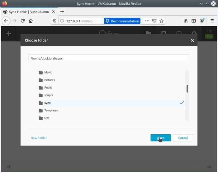 Share Anywhere With Sync Folder Selection