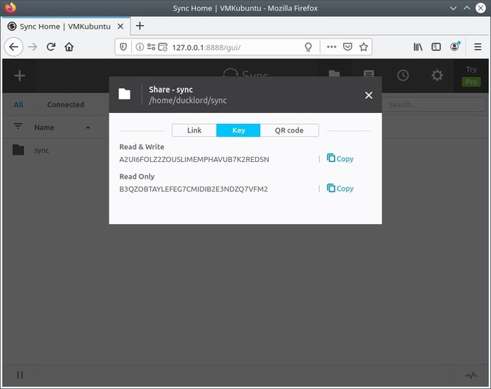 Share Anywhere With Sync Share Key