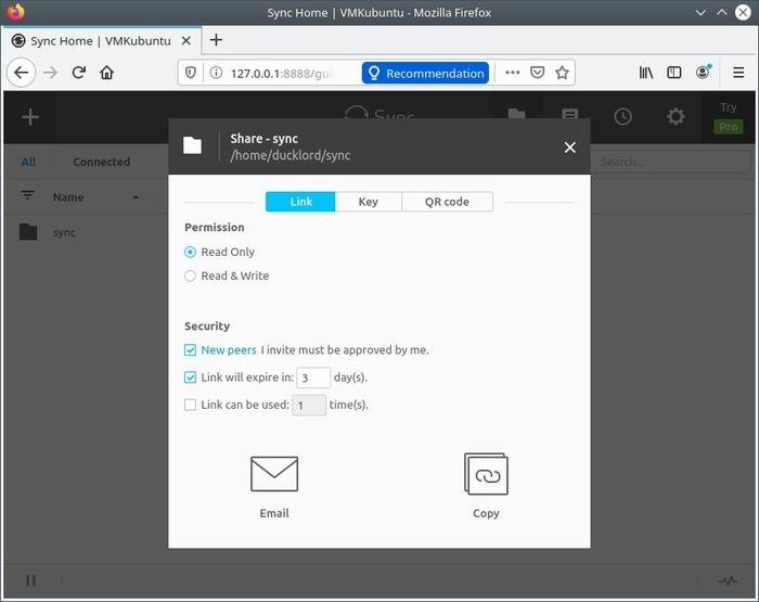 Share Anywhere With Sync Share Link