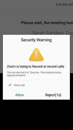 Zoom Recording Recording Alert On Phone 1