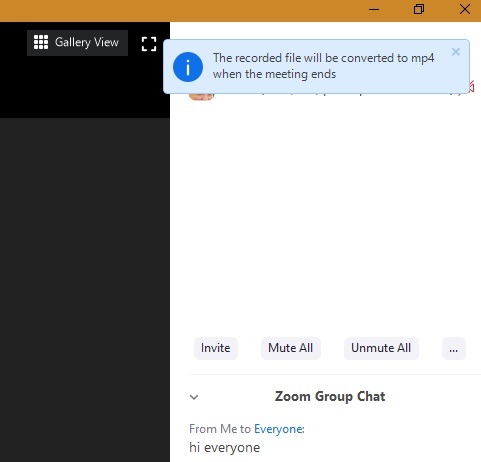 Zoom Recording Status Recorded File 1