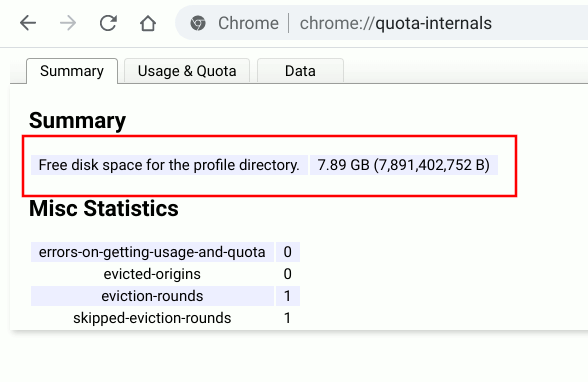 Chromebook Quota Internals 1
