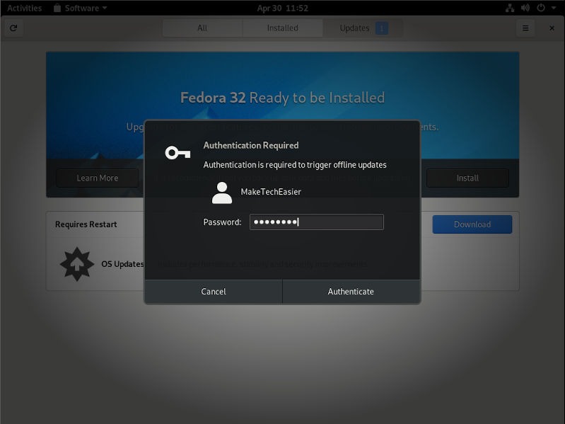 F32 Upgrade Authentication