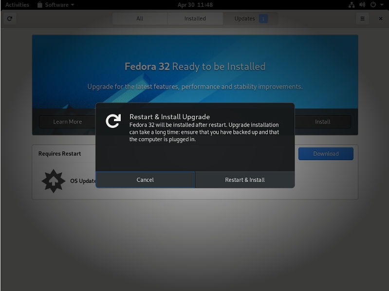 F32 Upgrade Restart And Install