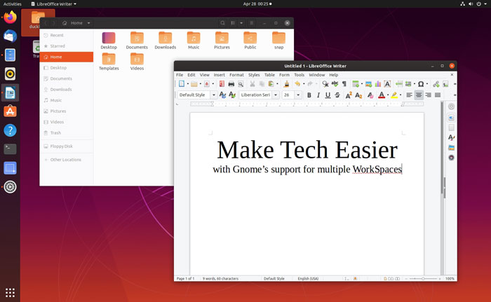 Gnome Multiple Workspaces Juggle Windows