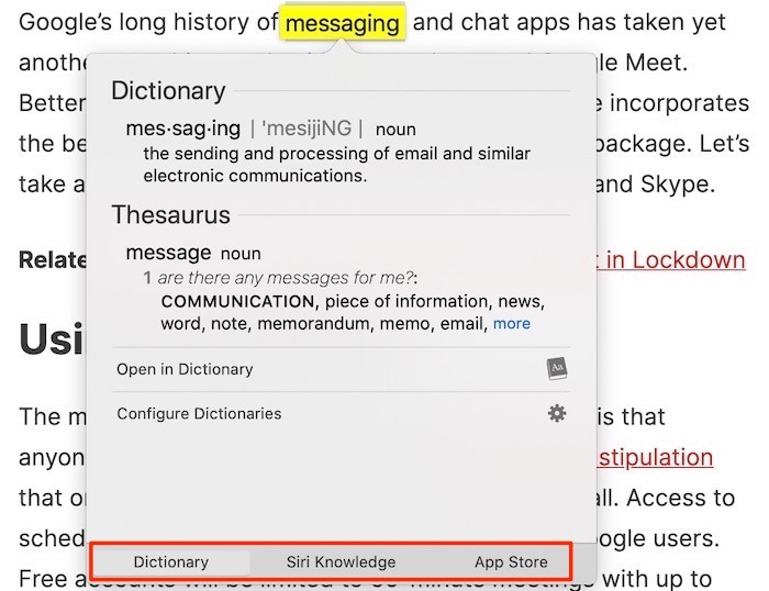 Look Up Definitions Mac Trackpad