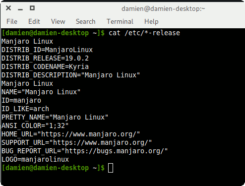 Manjaro Terminal Info