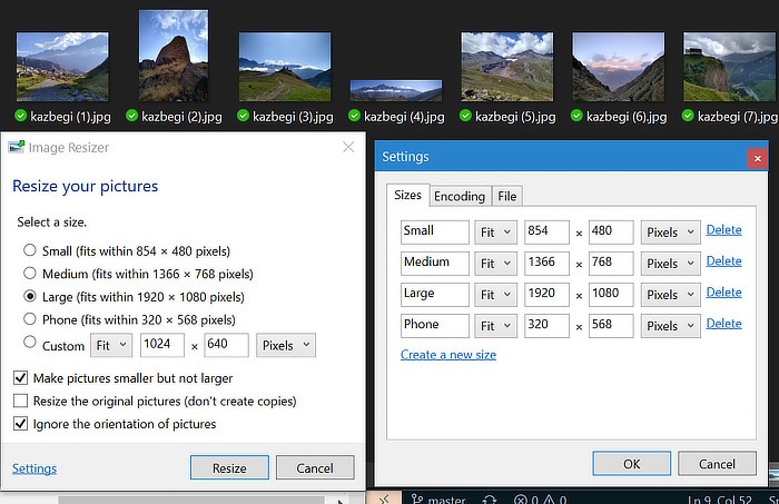 Powertoys Image Resizer Settings