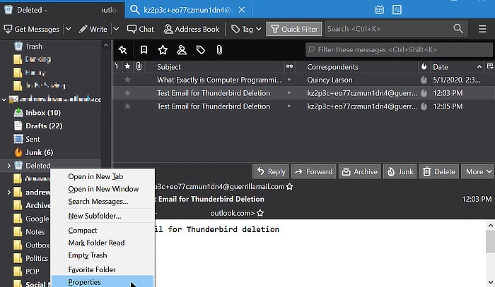 Thunderbird Search Trash Trash Folder Select Thunderbird Search Trash Trash Folder Select