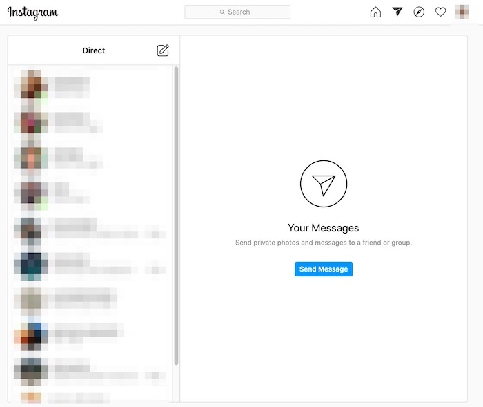sending Instagram Direct Messages on desktop