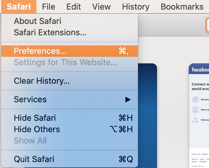 Safari browse Preferences