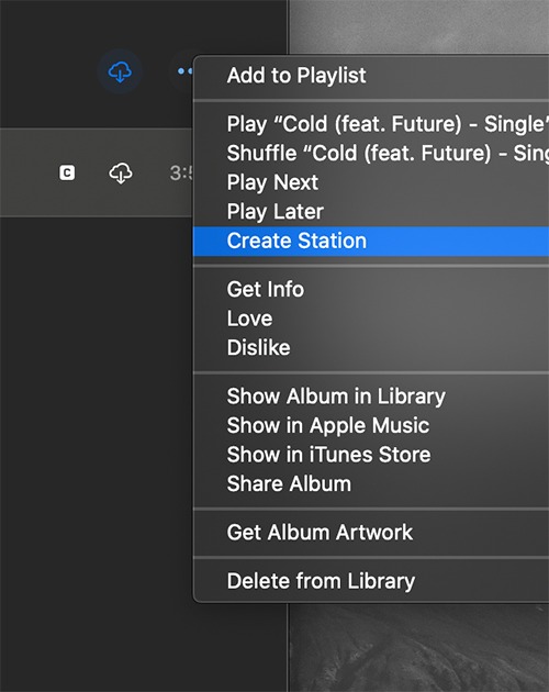 Apple Music Radio Station Create Station Macos