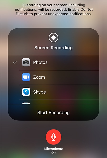 Screen Recording External Mic Ios Mic On