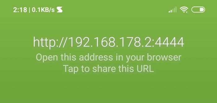 Ubuntu Android Wifi Filesharing Sweech Url Display