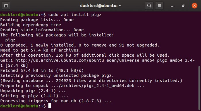 Ultrafast Compression With Pigz Apt Install Ultrafast Compression With Pigz Apt Install