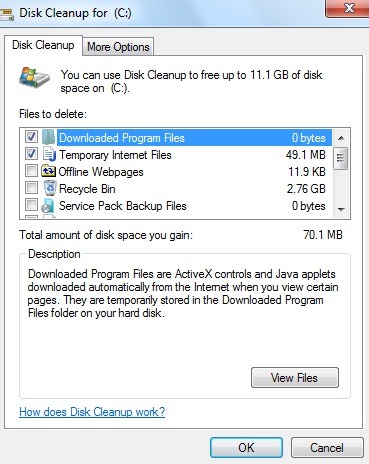 Windows 7 Disk Cleanup 1