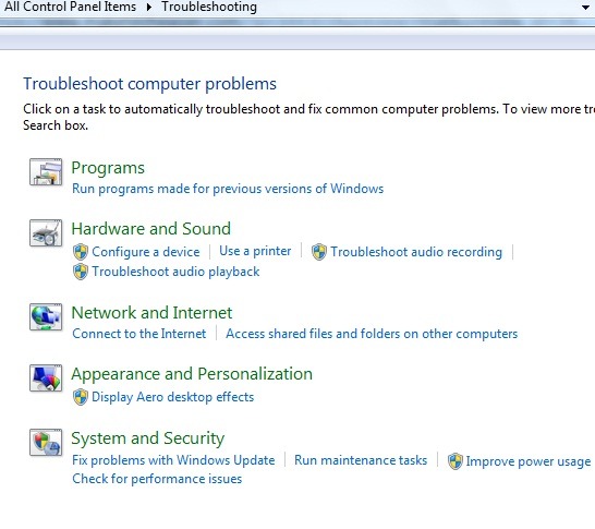 Windows 7 Troubleshooting