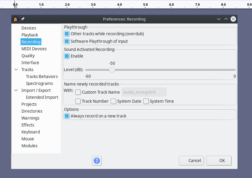 Audacity Sound Activation