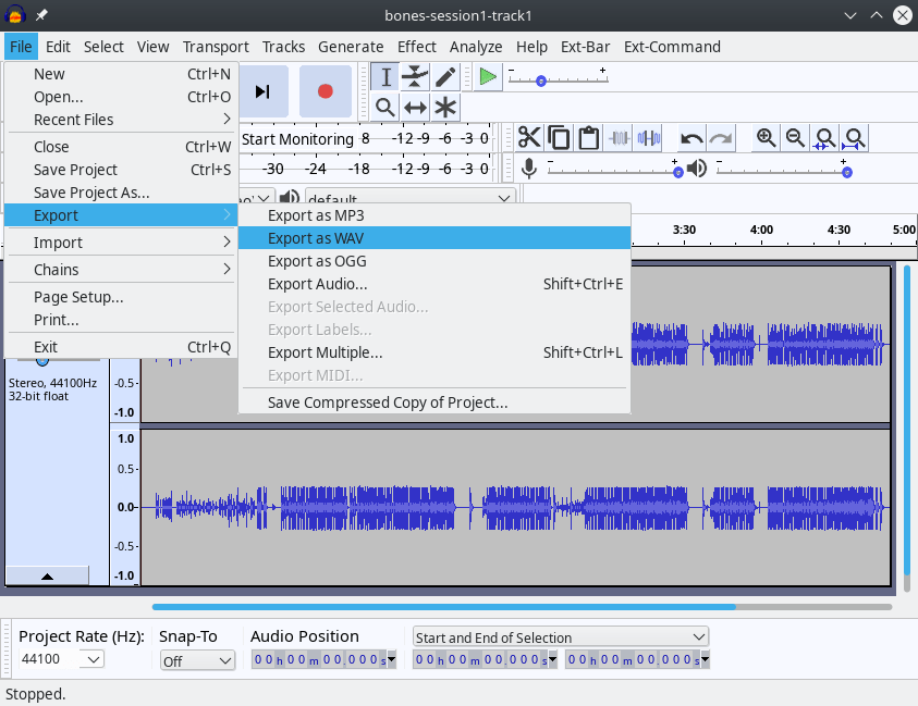 Export options Export options