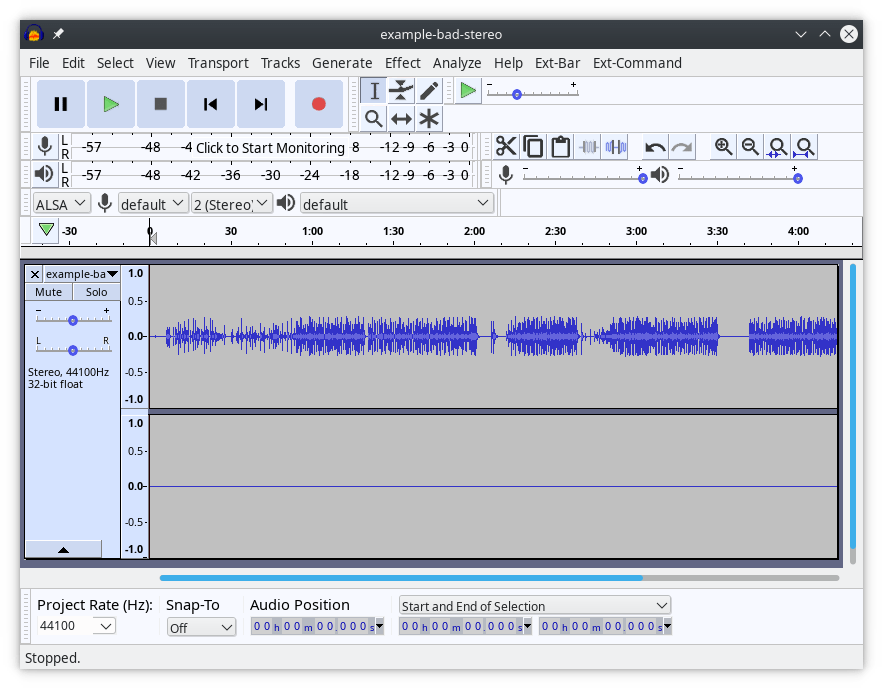 Unfixed audio in Audacity Unfixed audio in Audacity