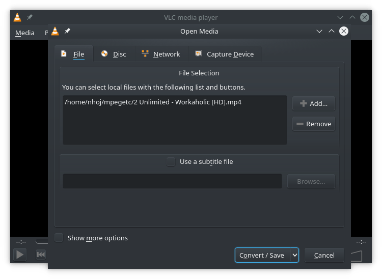 VLC importing media VLC importing media