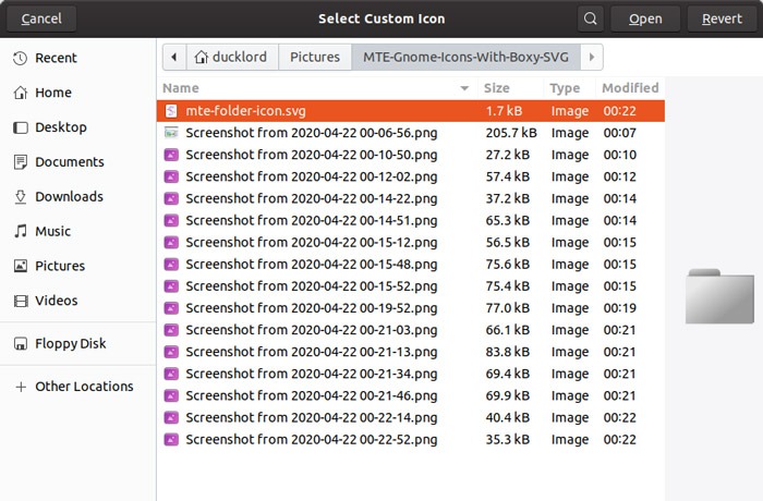 Custom Gnome Icons Choose Custom Icon
