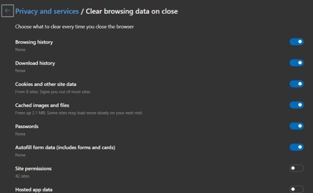 Empty Cache Microsoft Edge Automatic Delete