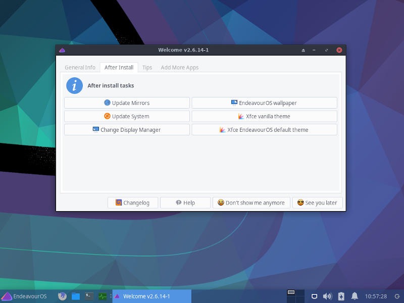 Endeavouros Welcome Tool