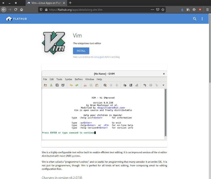 Flatpak Vim