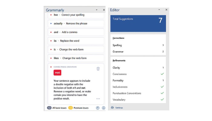 Grammarly Editor Side By Side