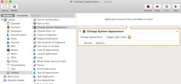 How To Use Mac Automator Change System Appearance