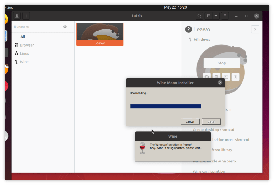 Lutris Bluray Wine Config