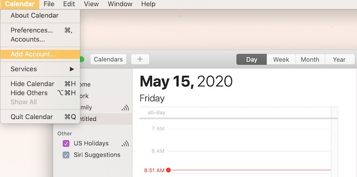 Master Mac Calendar App Add New Account