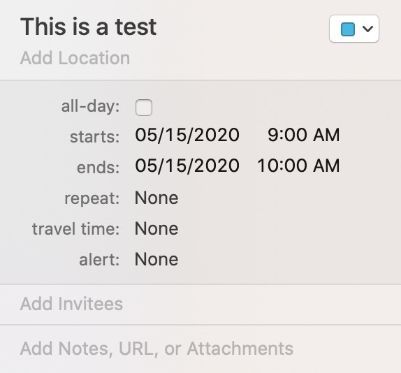 Master Mac Calendar App Name Of Event