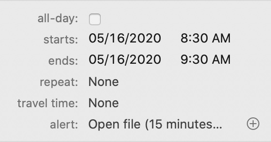 Master Mac Calendar App Plus Button